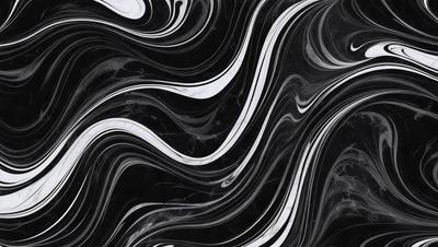 The primary subject of the image is a black and white patterned design, which appears to be a digital art or illustration. The setting is a black background, and the visual style is a combination of artistic and textured elements. The dominant colors are black and white, creating a classic and timeless atmosphere.