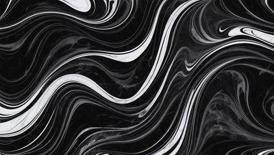 The primary subject of the image is a black and white patterned design, which appears to be a digital art or illustration. The setting is a black background, and the visual style is a combination of artistic and textured elements. The dominant colors are black and white, creating a classic and timeless atmosphere.