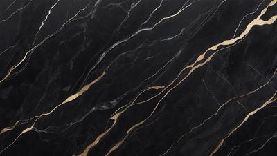 The primary subject of the image is a marble wall with a gold pattern. The setting is a black background, which contrasts with the gold and black marble. The visual style is a close-up of the marble wall, showcasing the intricate gold pattern. The colors and mood of the image are elegant and sophisticated, with the gold and black marble creating a luxurious and timeless atmosphere.