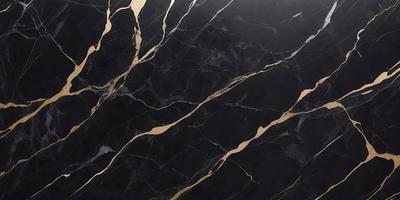 The primary subject of the image is a marble countertop with a gold pattern. The setting is a kitchen, and the visual style is a close-up of the marble countertop. The dominant colors are black and gold, creating a luxurious and elegant atmosphere.