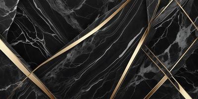 The primary subject of the image is a black and gold marble wall. The setting is a room with a black and gold marble wall as the main focus. The visual style is a close-up of the marble wall, showcasing its intricate patterns and textures. The colors and mood of the image are predominantly black and gold, creating a luxurious and elegant atmosphere.
