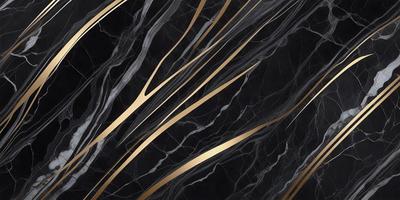 The primary subject of the image is a close-up of a marble surface with gold streaks. The setting is a dark background, which contrasts with the gold and black colors of the marble. The visual style is a combination of a photo and digital art, creating a unique and intriguing pattern. The colors and mood of the image are predominantly black, gold, and dark, giving it a luxurious and elegant appearance.