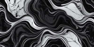 The primary subject of the image is a black and white marble pattern. The setting is a black and white marble surface, which serves as the background. The visual style is a close-up of the marble pattern, showcasing its intricate details. The colors and mood of the image are predominantly black and white, giving it a classic and elegant appearance.