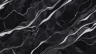 The primary subject of the image is a black and white marble pattern. The setting is a black background, and the visual style is a pattern. The dominant colors are black and white, and the overall atmosphere is elegant and sophisticated.
