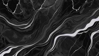 The primary subject of the image is a black and white photograph of a marble-like surface. The setting is a black and white background, which adds a sense of depth and contrast to the image. The visual style is a close-up of the marble-like surface, showcasing its intricate patterns and textures. The colors and mood of the image are predominantly black and white, giving it a classic and timeless feel.