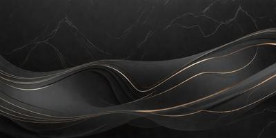 The primary subject of the image is a black and gold painting of a mountain. The setting is a dark background, which contrasts with the mountain's colors. The visual style is a painting, and the colors and mood convey a sense of depth and contrast.