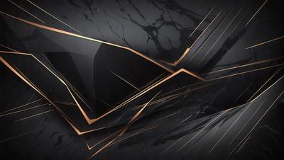 The primary subject of the image is a black and gold patterned design. The setting is a black and gold background, which creates a striking contrast with the pattern. The visual style is a combination of digital art and illustration, giving the image a modern and artistic appearance. The dominant colors are black and gold, creating a bold and luxurious mood.