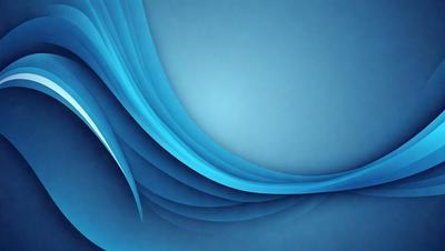 The primary subject of the image is a blue wave, which is the main focus of the scene. The setting is a blue background, which creates a visually appealing contrast with the wave. The visual style of the image is digital art, as it appears to be a digital painting or illustration. The dominant colors in the image are blue and white, giving it a calm and serene atmosphere.