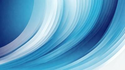 The primary subject of the image is a blue and white wave pattern. The setting is a blue background, and the visual style appears to be a digital art or illustration. The dominant colors are blue and white, creating a calm and serene atmosphere.