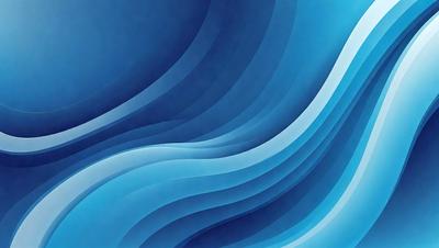 The primary subject of the image is a blue ocean with waves. The setting is a blue background, and the visual style is a digital art or illustration. The dominant colors are blue and white, creating a calm and serene atmosphere.
