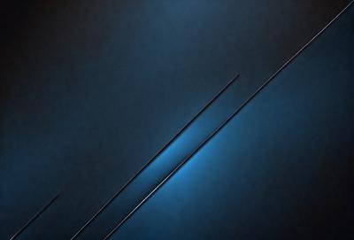 The primary subject of the image is a blue background with a long, thin, and brightly lit line running through it. The line appears to be a light source, possibly a neon light or a lighting effect. The setting is a dark background, which contrasts with the brightly lit line. The visual style of the image is a combination of a photo and a digital art or illustration, as it captures the light source's effect on the dark background. The colors and mood of the image are predominantly blue
