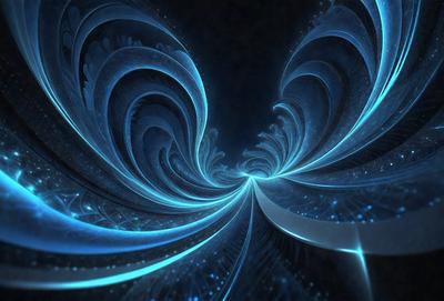 The primary subject of the image is a blue and purple swirl pattern, which appears to be a digital art or illustration. The setting is a dark background, which contrasts with the vibrant colors of the swirl pattern. The visual style suggests that the image is a creative and artistic representation of a swirl or wave. The dominant colors are blue and purple, giving the image a calming and serene atmosphere.