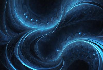 The primary subject of the image is a blue and purple swirl, which appears to be a digital art or illustration. The setting is a dark background, which adds to the overall mood of the image. The visual style is a combination of digital art and illustration, creating a unique and captivating design. The colors and mood of the image are predominantly blue and purple, giving it a calming and serene atmosphere.