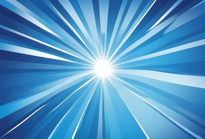 The primary subject of the image is a bright, sunny light source, which appears to be a sun or a light bulb. The light source is surrounded by a blue background, giving the image a vibrant and lively atmosphere. The visual style of the image is a combination of photo and digital art, creating a unique and eye-catching effect. The colors and mood of the image are predominantly blue, with the bright light source adding a sense of warmth and energy to the scene.