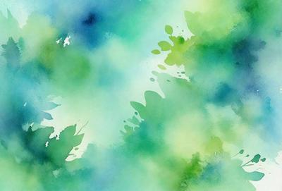 The primary subject of the image is a green leafy plant. The setting is a watercolor painting, which gives the image a vibrant and lively atmosphere. The visual style is a mix of digital art and illustration, creating a unique and artistic representation of the plant. The dominant colors are green, which is prevalent throughout the image, and blue, which can be seen in the background.