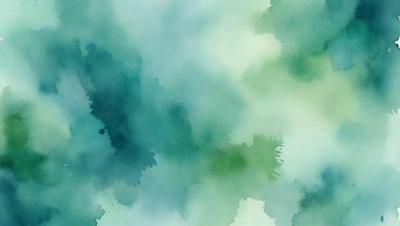 The primary subject of the image is a painting of a green, blue, and white water-like scene. The setting is a water-based environment, and the visual style appears to be a combination of digital art and illustration. The dominant colors in the painting are green, blue, and white, creating a serene and calming atmosphere.
