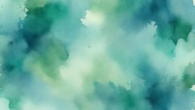 The primary subject of the image is a painting of a green and blue sky with clouds. The setting is a painting of a cloudy sky, and the visual style is a painting. The dominant colors are green and blue, creating a calm and serene atmosphere.
