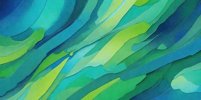 The primary subject of the image is a green and blue patterned paper, which is the main object, scene, or focus of the image. The setting is a wall, and the visual style is a digital art or illustration. The dominant colors are green and blue, creating a calm and soothing atmosphere.