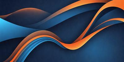 The primary subject of the image is a blue and orange wave pattern. The setting is a blue background, and the visual style appears to be a digital art or illustration. The dominant colors are blue and orange, creating a vibrant and energetic atmosphere.