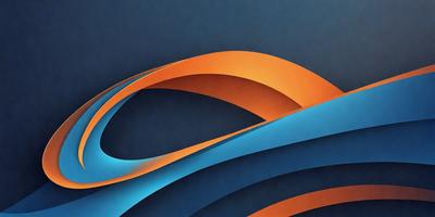 The primary subject of the image is a blue and orange wave, which is the main focus of the scene. The setting is a blue background, and the visual style appears to be a digital art or illustration. The dominant colors in the image are blue and orange, creating a vibrant and energetic atmosphere.