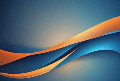The primary subject of the image is a blue and orange swirl pattern. The setting is a blue background, and the visual style appears to be a digital art or illustration. The dominant colors are blue and orange, creating a vibrant and energetic atmosphere.