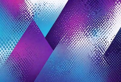 The primary subject of the image is a purple and blue geometric pattern. The setting is a blue and purple background, which creates a visually appealing contrast with the pattern. The visual style of the image is a combination of digital art and illustration, giving it a unique and artistic appearance. The dominant colors in the image are purple and blue, creating a calm and soothing atmosphere.