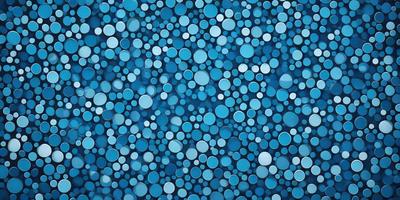 The primary subject of the image is a blue background with a pattern of white circles. The setting appears to be a blue sky, and the visual style is a digital art or illustration. The dominant colors are blue and white, creating a calm and serene atmosphere.
