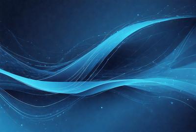 The primary subject of the image is a blue wave or flowing water, which is the main focus of the scene. The setting is a dark blue background, which creates a contrasting and dramatic effect. The visual style of the image is digital art, as it appears to be a digital illustration or a digital painting. The dominant colors in the image are blue and black, giving it a calm and serene atmosphere.