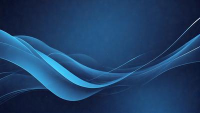The primary subject of the image is a blue wave, which is the main object, scene, or focus of the image. The setting or background is a dark blue sky, and the visual style is a digital art or illustration. The dominant colors and overall atmosphere are a combination of blue and black, creating a sense of depth and contrast.