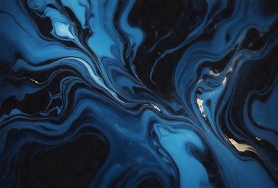 The primary subject of the image is a blue and white swirl pattern, which appears to be a digital art or illustration. The setting is a black background, which contrasts with the swirl pattern. The visual style is a mix of digital art and illustration, creating a unique and eye-catching design. The dominant colors are blue and white, giving the image a calming and soothing atmosphere.