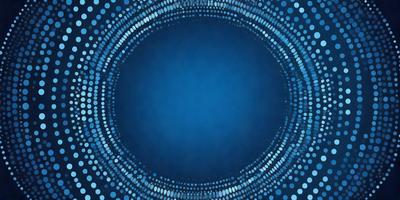 The primary subject of the image is a blue circle with a pattern of white dots. The setting is a blue background, and the visual style appears to be a digital art or illustration. The dominant colors are blue and white, creating a calm and soothing atmosphere.