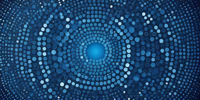 The primary subject of the image is a blue circle with a white center, surrounded by a blue background. The visual style appears to be a digital art or illustration, as the circle is depicted with a high level of detail and precision. The colors and mood of the image are predominantly blue, creating a calm and serene atmosphere.