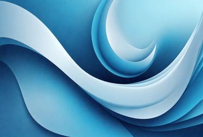 The primary subject of the image is a blue and white ocean wave. The setting is a blue background, which creates a serene and calming atmosphere. The visual style is a digital art or illustration, showcasing the intricate details of the wave. The dominant colors are blue and white, which evoke a sense of tranquility and beauty.