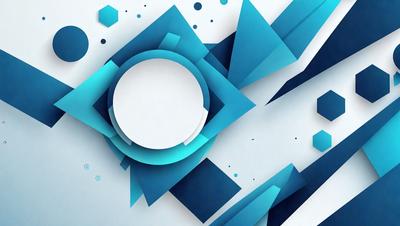 The primary subject of the image is a blue circle with a white center. The setting is a white background, and the visual style appears to be a digital art or illustration. The dominant colors are blue and white, creating a calm and serene atmosphere.