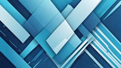 The primary subject of the image is a blue and white geometric pattern. The setting is a blue background, and the visual style appears to be a digital art or illustration. The dominant colors are blue and white, creating a calm and soothing atmosphere.