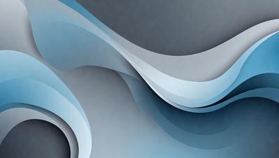 The primary subject of the image is a large, blue wave. The wave is the main focus of the image, and it is set against a gray background. The visual style of the image is a combination of digital art and illustration, creating a dynamic and visually appealing scene. The dominant colors in the image are blue and gray, giving the scene a calm and serene atmosphere.