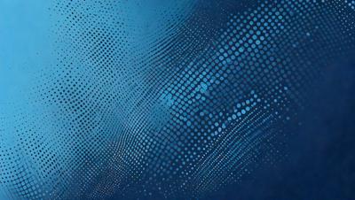 The primary subject of the image is a blue background with a pattern of white dots. The setting appears to be a dark, possibly nighttime, environment. The visual style of the image is a combination of a photo and a digital art, as it features a blue background with a pattern of white dots. The colors and mood of the image are predominantly dark and moody, with the blue background and white dots creating a sense of depth and intrigue.
