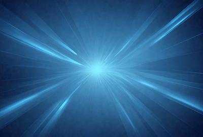 The primary subject of the image is a bright, blue, and white light source, which appears to be a light bulb or a bright star. The light source is located in the center of the image, and it is surrounded by a blue background. The visual style of the image is a combination of a photo and digital art, creating a unique and captivating scene. The colors and mood of the image are predominantly blue and white, with a sense of brightness and energy.