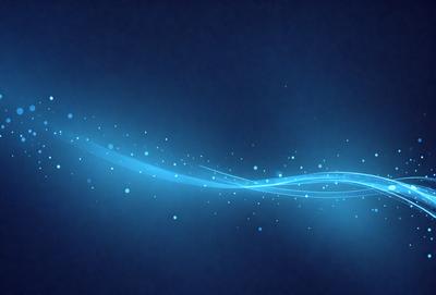 The primary subject of the image is a blue background with a swirling pattern of blue and white lights. The setting is a dark blue sky, and the visual style appears to be a digital art or illustration. The colors and mood of the image are predominantly blue, creating a calm and serene atmosphere.