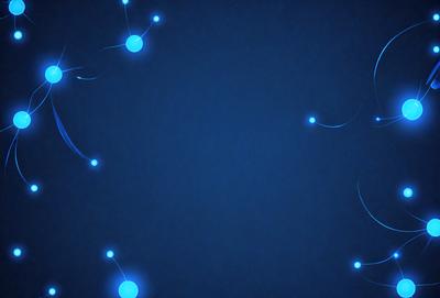 The primary subject of the image is a blue background with a pattern of blue lights. The setting is a dark blue sky, and the visual style is a digital art or illustration. The colors and mood of the image are predominantly blue, creating a calm and serene atmosphere.