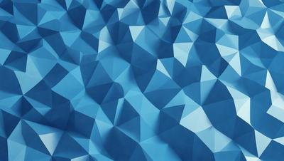The primary subject of the image is a blue background with a pattern of triangles. The setting is a blue background with a pattern of triangles. The visual style is a digital art or illustration. The dominant colors are blue and white, creating a calm and soothing atmosphere.