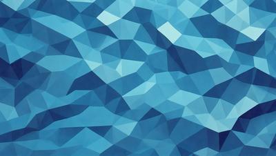 The primary subject of the image is a blue and white geometric pattern. The setting is a blue background, and the visual style appears to be a digital art or illustration. The dominant colors are blue and white, creating a calm and soothing atmosphere.