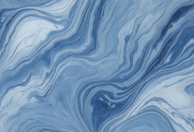 The primary subject of the image is a blue and white marbled surface, which appears to be a marble tile or a blue and white marbled wall. The setting is a room with a blue and white marbled surface, which serves as the background. The visual style of the image is a close-up of the marbled surface, showcasing its intricate patterns and textures. The dominant colors in the image are blue and white, creating a calm and serene atmosphere.