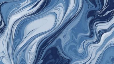 The primary subject of the image is a blue ocean with waves and ripples. The setting is the ocean, and the visual style is a photo. The dominant colors are blue and white, creating a serene and calming atmosphere.