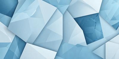 The primary subject of the image is a blue and white geometric pattern. The setting is a blue background, and the visual style appears to be a digital art or illustration. The dominant colors are blue and white, creating a calm and soothing atmosphere.