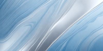 The primary subject of the image is a silver metal surface, which appears to be a metal sheet or a metal wall. The setting is a room with a blue background, which adds a sense of depth and contrast to the scene. The visual style of the image is a close-up of the metal surface, showcasing its texture and reflective properties. The colors in the image are predominantly silver and blue, creating a calm and serene atmosphere.