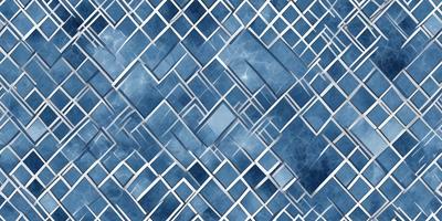 The primary subject of the image is a blue and white patterned tile. The setting is a blue background, and the visual style appears to be a digital art or illustration. The dominant colors are blue and white, creating a calm and soothing atmosphere.