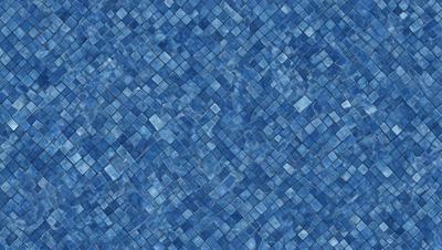 The primary subject of the image is a blue tile with a pattern of blue squares. The setting is a blue wall, and the visual style is a close-up of the tile. The dominant colors are blue, and the overall atmosphere is calm and serene.