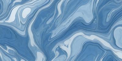 The primary subject of the image is a blue and white ocean wave. The setting is the ocean, with the wave being the main focus of the image. The visual style is a digital art or illustration, as the wave is depicted in a detailed and artistic manner. The dominant colors are blue and white, creating a serene and calming atmosphere.