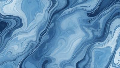 The primary subject of the image is a blue and white ocean wave. The setting is the ocean, with the wave being the main focus of the image. The visual style is a digital art or illustration, as the wave is depicted in a detailed and artistic manner. The dominant colors are blue and white, creating a serene and calming atmosphere.